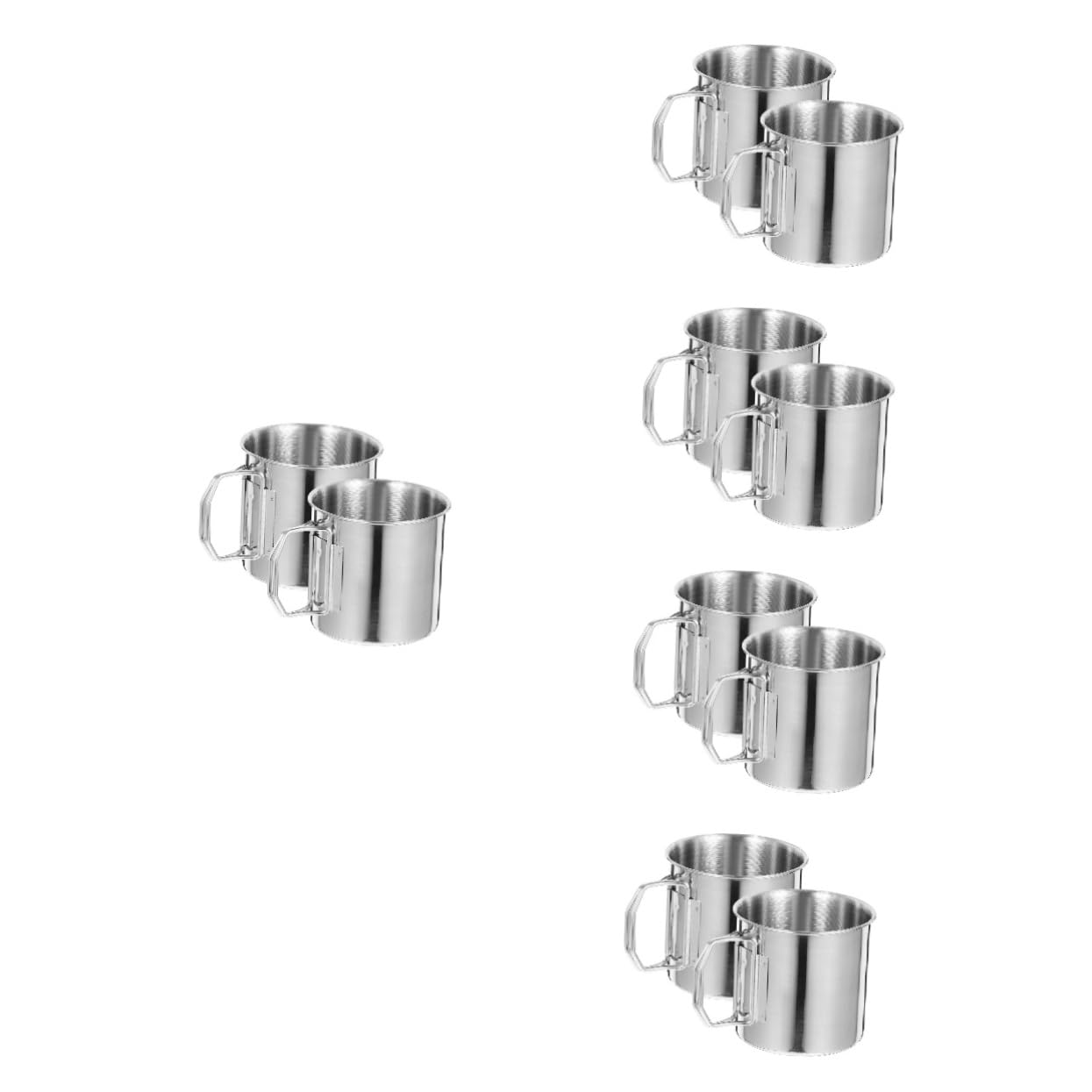 TOYANDONA 5 Ensembles Tasse De Camping Inoxydable De Tasses Pliables Avec Poignée Pour Randonnée Et Aventure Plein Air Mug Portable Pour Café Et Thé 2 Pièces * 5
