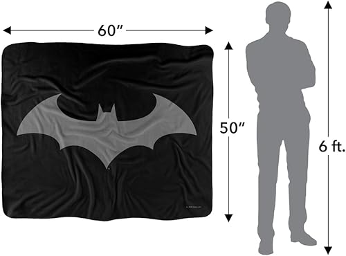 Miniatura 5 de Manta de Batman, 50 x 60 pulgadas, con logotipo de Hush sedoso al tacto, manta de sherpa súper suave