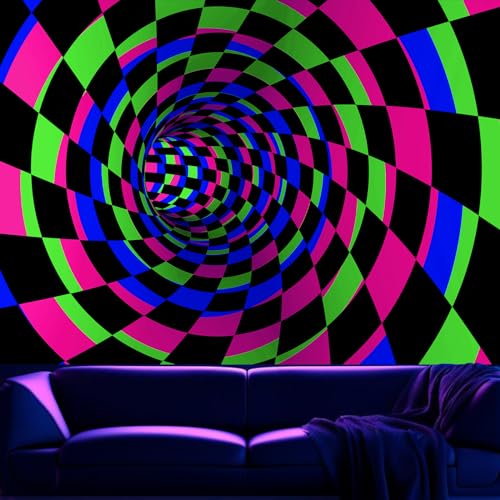 Blacklight Tapestry for Bedroom Black Light 3D Posters Wall Hanging
