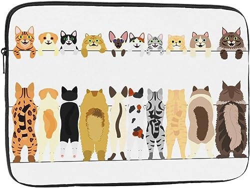 立っている猫の顔と後ろ パソコンケース タブレットケース 耐衝撃撥水加工 ノートパソコン ケース 通勤 通学 旅行 出張 ノートpc ケース ビジネス おしゃれ 軽量パソコンバッグ 15 inch