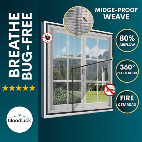 Image of Woodluck Mosquito Net for Window Customisable Size Up to 105x170 cm Ivory