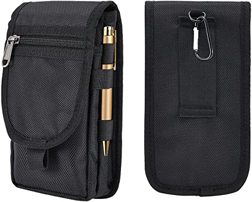 2 Packs Large Smartphone Pouch, Phone Pouch, Cell Phone Holster, Multi-Purpose Tool Holder, Tactical Carrying Case Belt Loop Pouch Men’s Waist Pocket For Hiking, Camping,Rescue Essential #TOP6