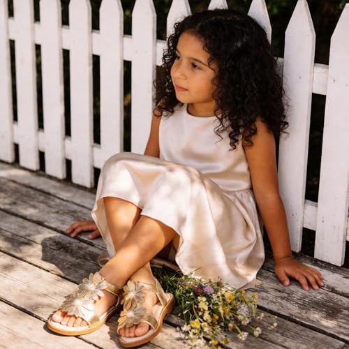 Image of Girls Dress Sandals Comfy Hook and Loop Summer Shoes for Toddlers