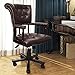 Tidyard Poltrona Chesterfield da Ufficio Girevole in Similpelle Marrone