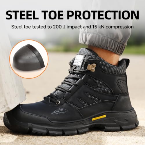 Image of Steel Toe Boots for Men Work Indestructible Safety Boots