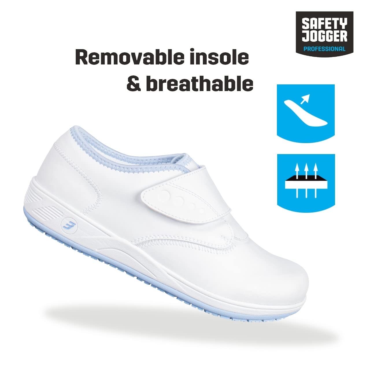 SAFETY JOGGER Zuecos de Seguridad para Mujer - Eliane - Zapato de Trabajo Cómodo y Ligero, Ideal para Enfermeras, Cocina o Interior, Antideslizante y Amortiguador, Oxypas