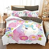 ★ Las fundas nórdicas de patrón de unicornio bien diseñadas hacen de su habitación un espacio colorido y hermoso. La mejor decoración agrega mucha calidez y romanticismo a tu dormitorio.