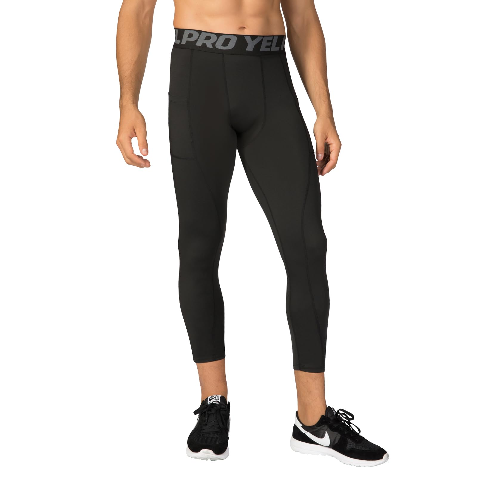 HomyComy Legging Homme,Running Pantalon Sport Collant Séchage Rapide Baselayer Long Tight pour Gym Jogging Cyclisme