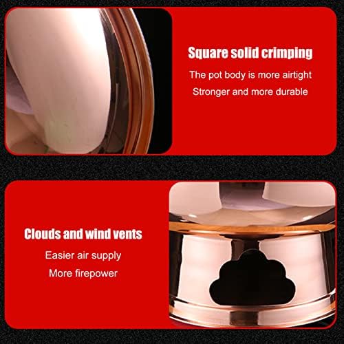 Copper Hot Pot Shabu Shabu Cooker - Outdoor Charcoal Fondue Pot For Chinese Hot Pot,Stew,Cheese Fondue,Perfect For Home,Restaurant,Party & Picnics - Authentic Old Beijing Styl,Gold,Diameter 31.5CM — view 5
