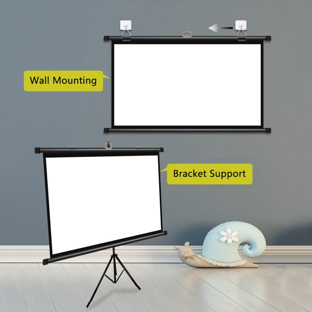 Schermo per Proiettore Portatile Antipiega da 60" 72" 84" 92" con Treppiede, Schermi per Film 4K HD da Parete per Cinema in Giardino(84"(4:3))