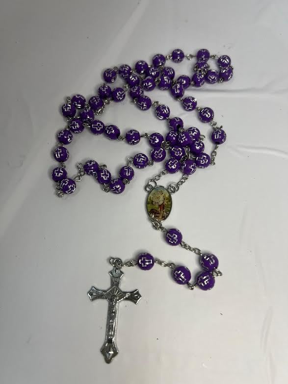 Generic San Lazaro Babalu Aye Rosario - Saint Lazaro Santeria Rosary, Purple
