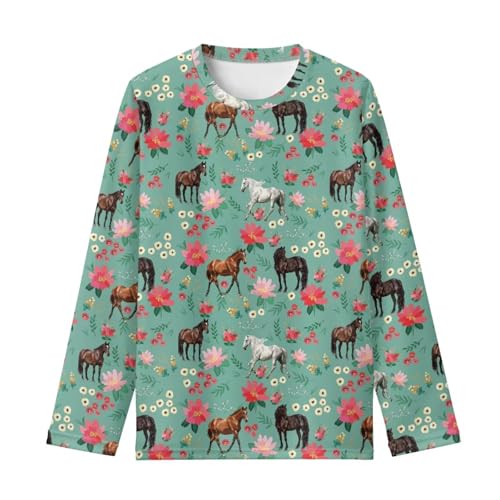 Image of Renewold Boys Girls Tees Kids T-Shirt Long Sleeve Crewneck T Shirts Casual Athletic Tops Clothing for Home School Travel