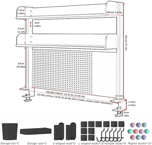 Klemm-Schreibtisch-Organizer-Regal – vielseitiges Regalsystem für Büro- und Gaming-Schreibtische, kompatibel mit verschiedenen Arbeitsplätzen und Stecktafel-Zubehör, maximiert Platz und Effizienz