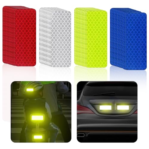 40 stuks reflecterende stickers, reflecterende plakband, stickers voor motorfiets, voertuig, auto, fiets, stijve helm, reflecterend plakband voor zichtbaarheid