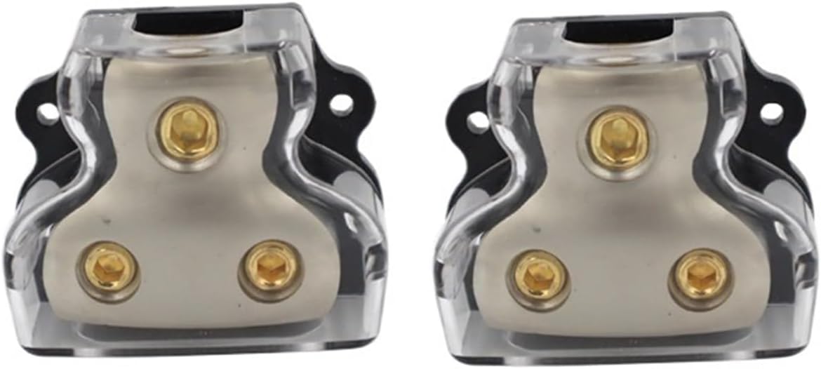 2Pcs 2 Way Car Audio Power Distribution Block 1/0 Gauge in to Gauge Out Electric Wire Connector for Yacht RV