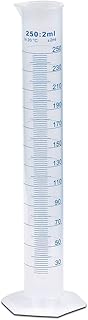 250ml Plastic Graduated Cylinder, Printed and Molded Graduations, Single Metric Scale, Polypropylene, Karter Scientific 237M1 (Case of 12)