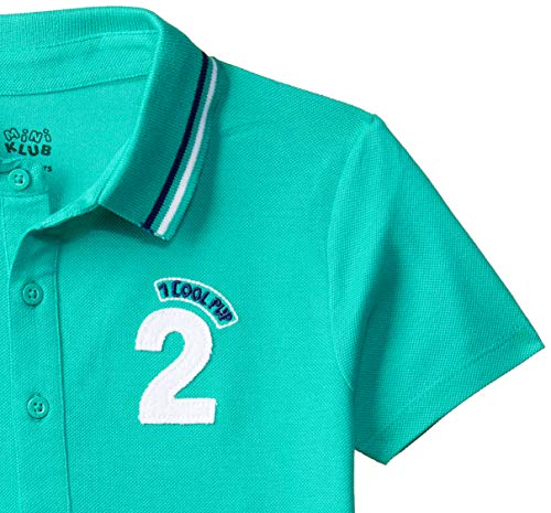 Image of miniklub Boys Green Printed Polo Collar T-Shirt