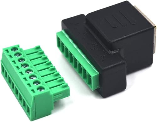 Miniatura 3 de Paquete de 2 adaptadores de terminales de tornillo de red RJ45 Ethernet 8P8C hembra a AV 8 pines enchufe convertidor (RJ45 hembra)