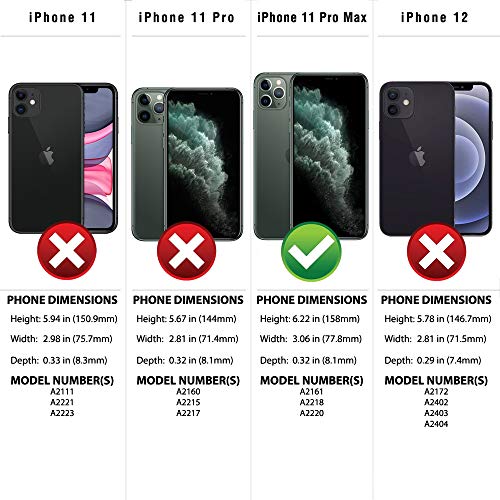 SafeSleeve EMF Protection for iPhone Case: iPhone 11 Pro Max RFID Blocking Card Holder Wallet, Adjustable Stand Case, Vegan Leather for Women & Men (Red)