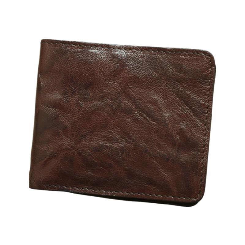 Vintage Genuine Leather Bifold Wallet for Men RFID Blocking with Keychain Attachment (Coffee,One Size)