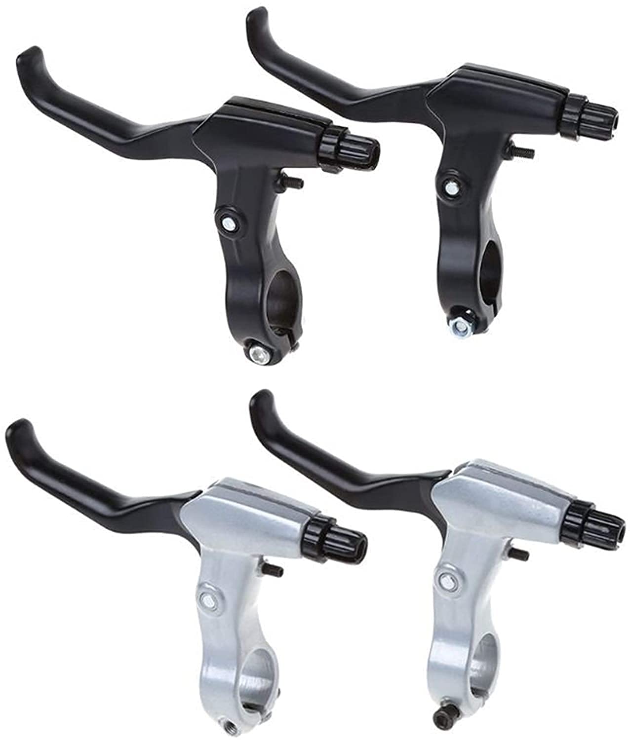 BATLAM Leva Freno Bicicletta 2 Pezzi Alluminio MTB Bici da Strada manovella Leve Freno Bicicletta (Colore : Grigio Scuro) (Nero)
