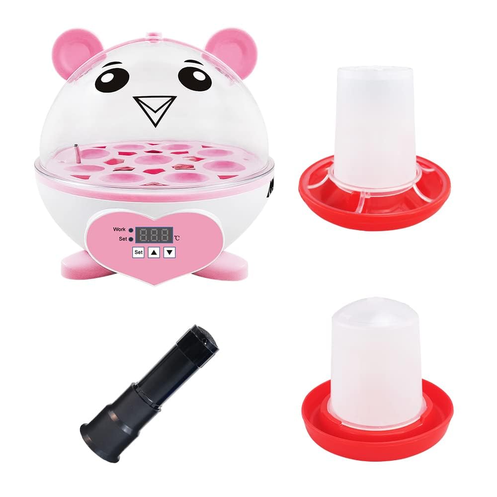 Mini incubatrice per uova da 9 uova, incubatrice per incubatrice con controllo automatico della temperatura, attrezzatura da cova domestica per polli/anatre/quaglie/pollame/pappagalli…