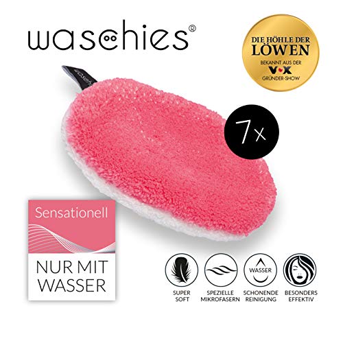 waschies Abschminkpads waschbar, Wiederverwendbare Abschminktücher und Kosmetikpads zur Make-Up Entfernung, Umweltfreundlich und Nachhaltig [Mikrofaser, 7er Set]