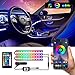 Produktbild WOHOOH LED Innenbeleuchtung Auto, 4pcs 48 LED Auto LED Strip, Upgrade Zwei-Linien-Design, Wasserdicht Beleuchtung APP Steuerbare mehrfarbig Musik Innenbeleuchtung mit Zigarettenanzünder, DC 12V