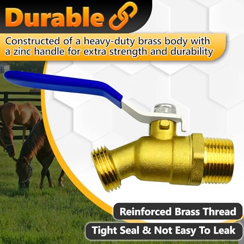 Image of Stock Tank Drain Plug Kit Include 1-1 /4 inch x 3 /4 inch Pipe Reducer Hex Bushing & 3 /4 inch x 3 /4 inch Brass Faucet Fit for rubbermaid Commercial 50 70 100 150 300 Gallon Stock Tanks Five Years Free Replacement