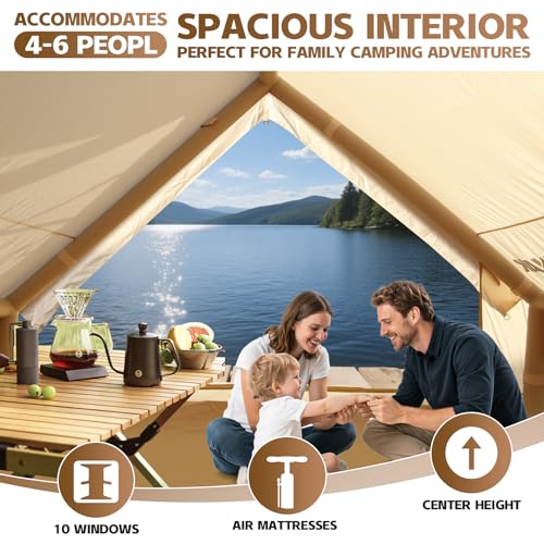 Carpa Inflable para Camping, 4 Personas, Beige miniatura 3