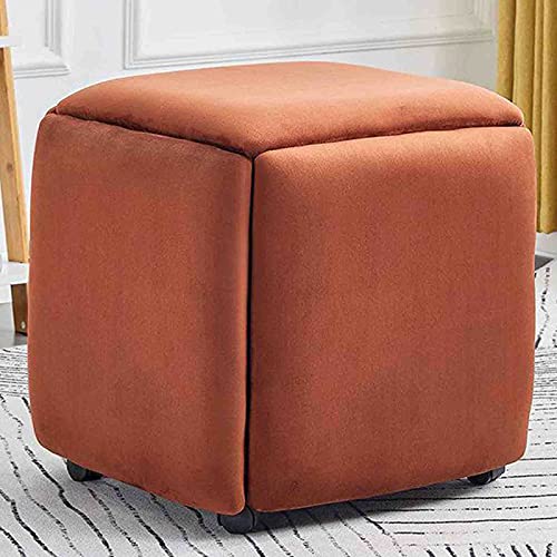Tabouret Combiné Simple de Salon 5 en 1, Pouf Modulable et Rangement Facile Cube