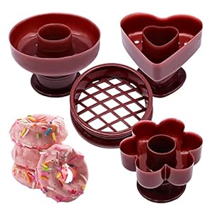 ‘N/A” 4 Pack Donut Maker Cutter, Creative Reusable Non-stick Doughnut Molds, Fondant Cake Bread Dessert Bakery Mould, Biscuit Stamp Mould, Home Kitchen DIY Baking Tool
