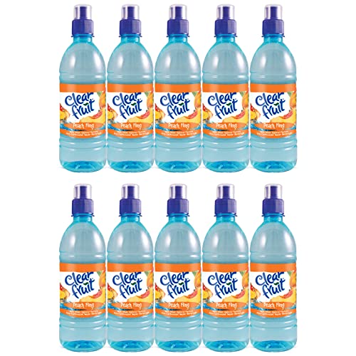 BeeQ Box - (Pack of 10) Clear Fruit Peach Fling Flavored Water 16.9oz Bottles