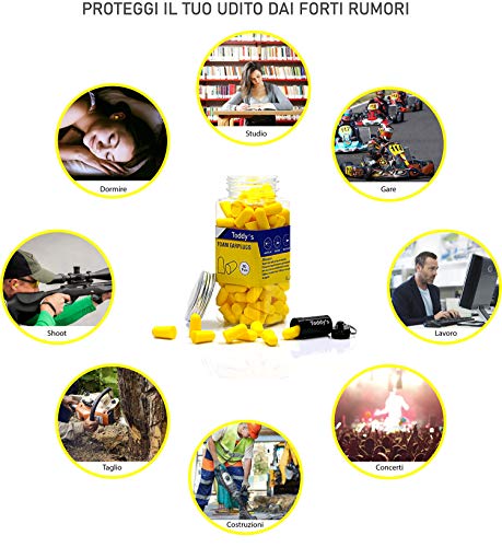 TODDY'S - 60 Paia Tappi Orecchie per Dormire in