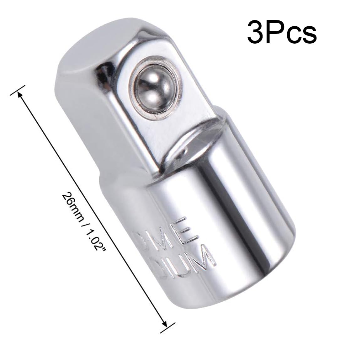 TOP-VIGOR 3Pcs 1/4 Inch Female to 3/8 Inch Male Socket Adapter - Image 2