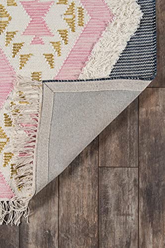 Novogratz By Momeni Indio 100% Wool Hand Made Contemporary Area Rug, 2'3" X 7'10" Runner, Pink (Indioind-1Pnk237A) #TOP4