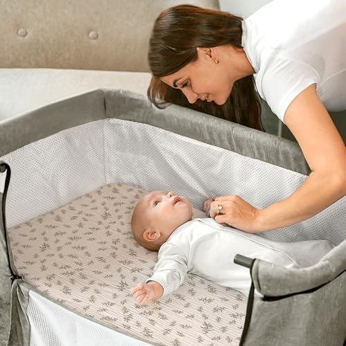 Image of lulumoon Muslin Bassinet Sheets Baby: Cotton Bedside Sleeper Bassinet Sheets Fitted for MiClassic & Milliard Bassinet