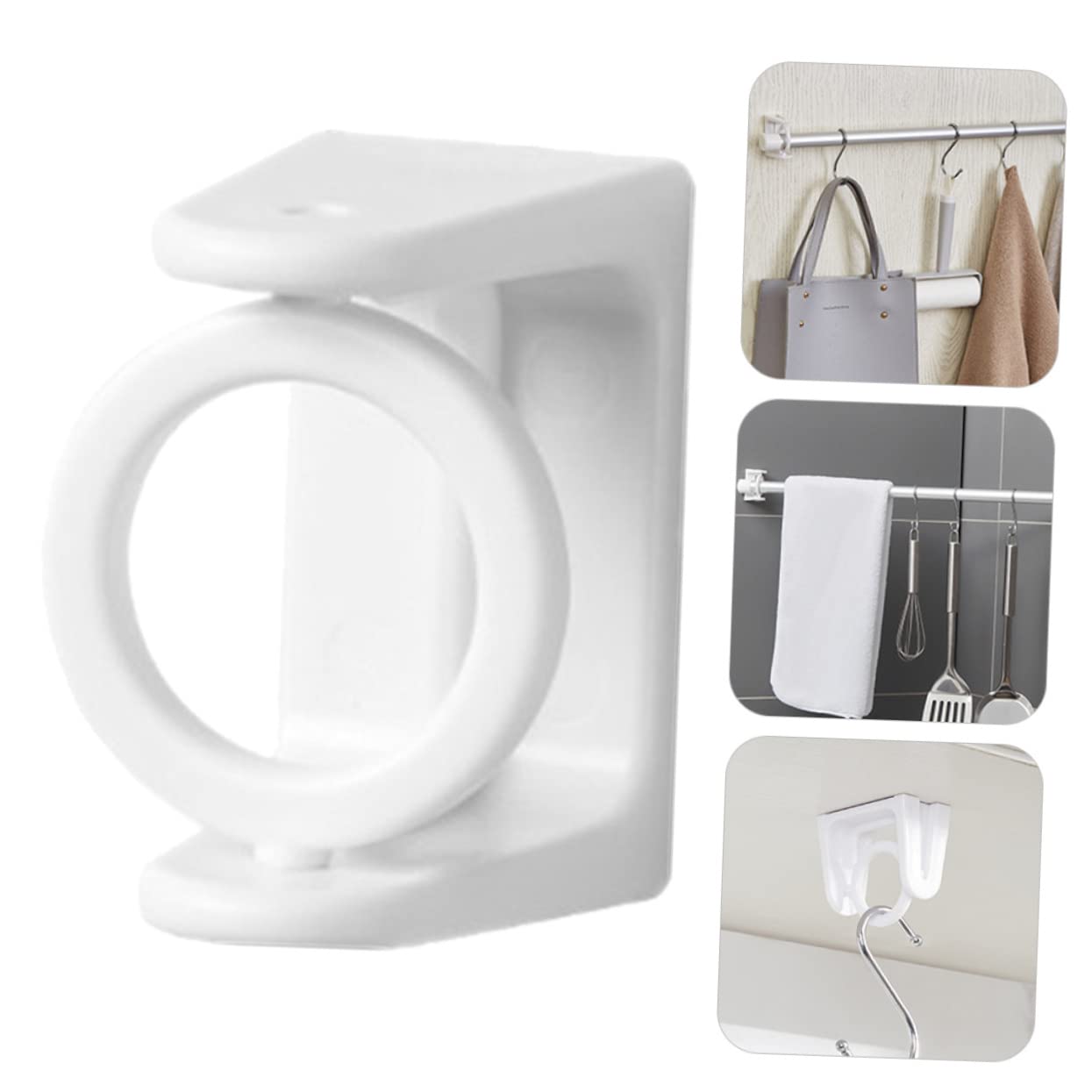 8pezzi Ganci per Bastoni Tende Regolabili Supporti Adesivi per Asta Tende Facili da Installare su Superfici Lisce per Casa e Ufficio Design Moderno e Funzionale