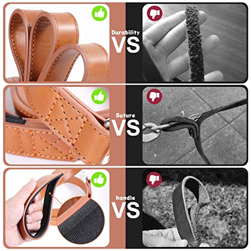 Grand Line Leather Dog Leash, Bearing 300 Lbs Of Pulling, Heavy Duty Pu Leather Dog Lead With Soft Handle, Training Leash For Medium, Large Dogs (6Ft Brown) #TOP6