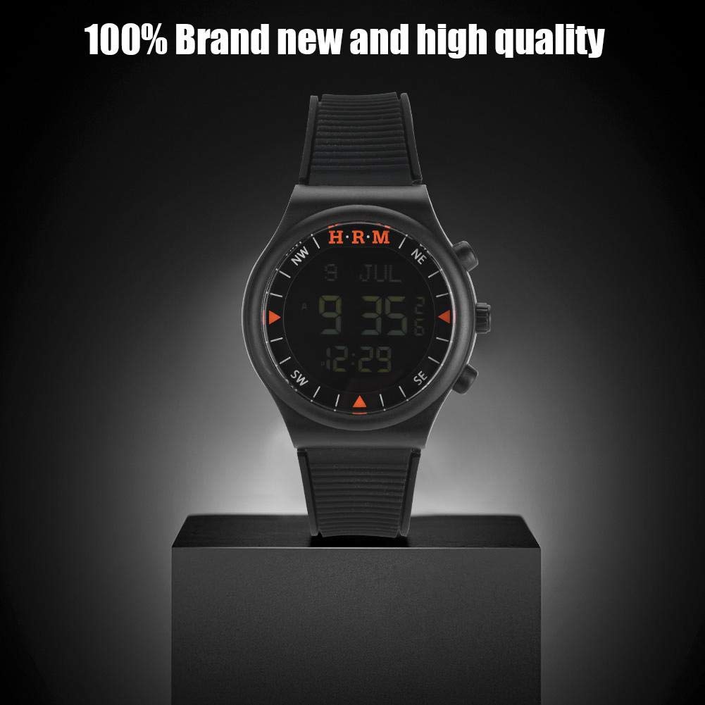 Walfront Orologio sportivo moderno anallergico impermeabile Azan musulmano con preghiera e bussola nero, nero, 1 unità (confezione da 1), moderno, nero, 1 Unité (Lot de 1), Moderno
