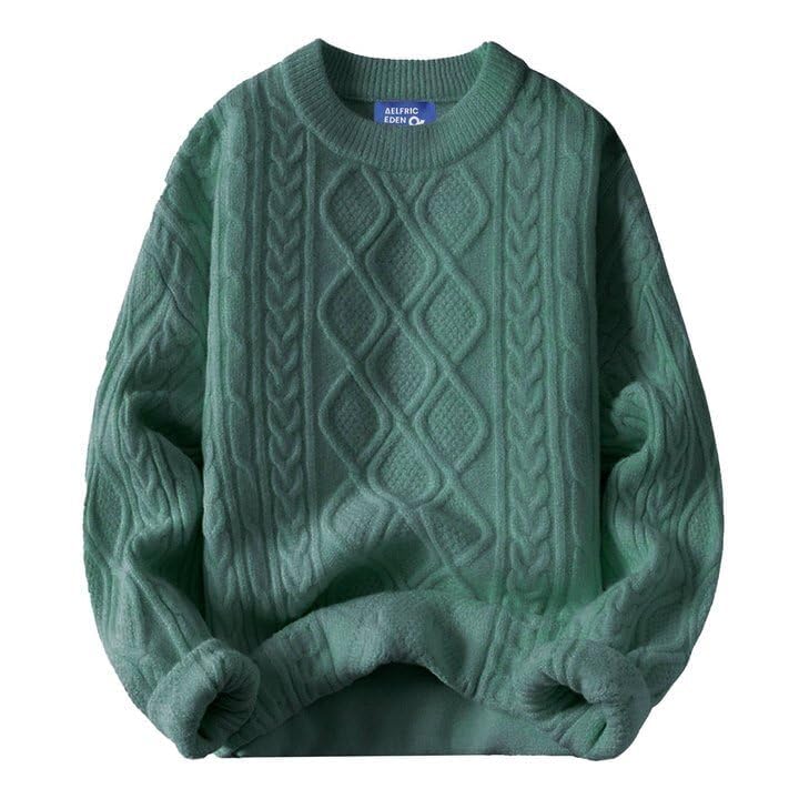 Aelfric Eden Women's Oversized Cable Knit Crewneck Sweaters Long ...