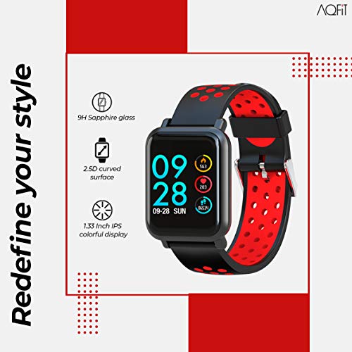 Image of AQFIT W8 Bluetooth SmartWatch- Black (10 Days Battery Life Wireless IP68)