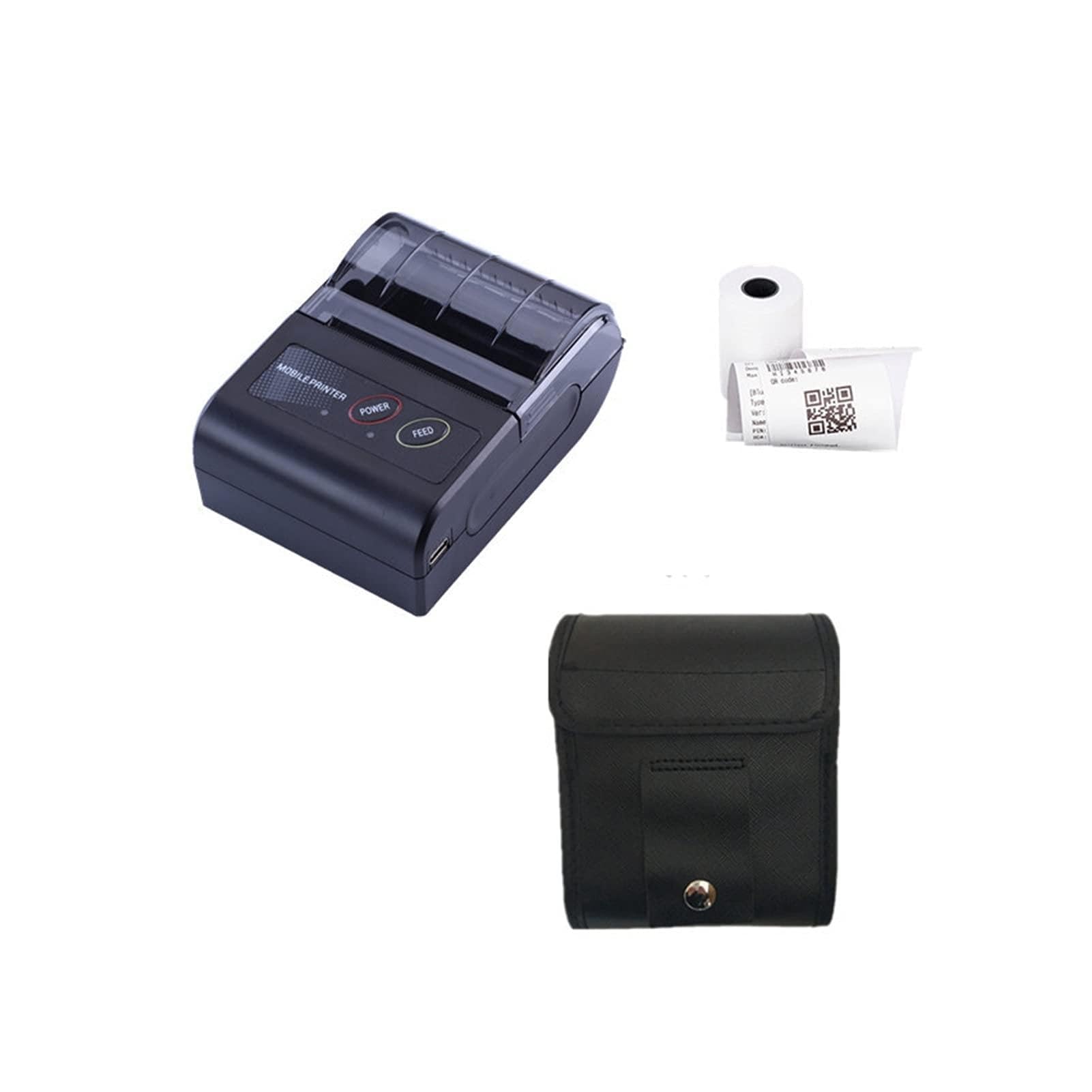 Drukarka RęCzna, MINI 58 mm Portable Thermal Drukarki Bezprzewodowa Drukarka Bezprzewodowa BT USB. Drukuj W Dowolnym Miejscu(Add Case)