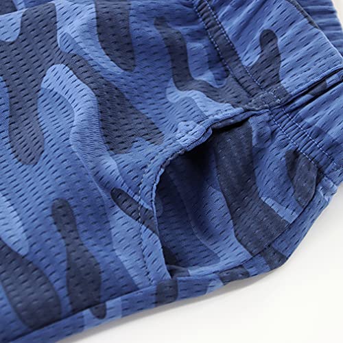 Image of KISBINI Boys Athletic Shorts with Pockets Sport Active Camo Shorts