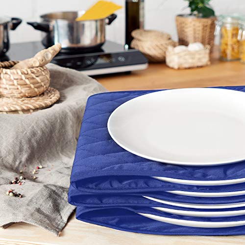 Navaris XXL Tellerwärmer elektrisch - 34 x 30 x 3 cm - für bis zu 10 Teller mit je 32 cm Durchmesser - 200 Watt - Gastro Teller Wärmer in Blau – Bild 3