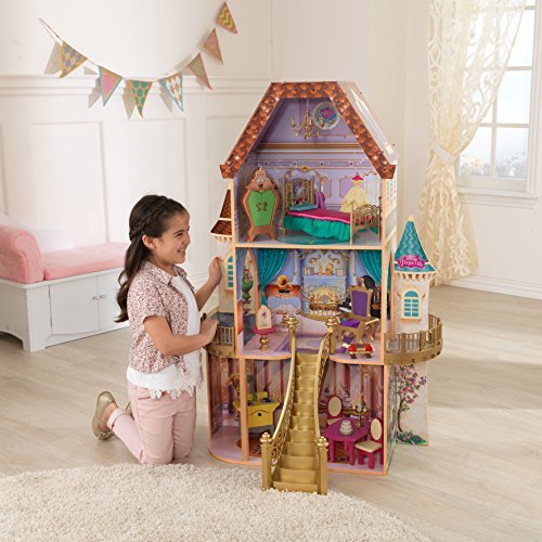 Kidkraft Disney Princess Belle Enchanted Wooden Dollhouse, Almost Four Feet Tall, With Balconies, Staircase And 13 Accessories, Gift For Ages 3+ #TOP1