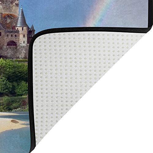 Tapis de salon bleu ciel arc-en-ciel Ruchen 152x99 cm - 5