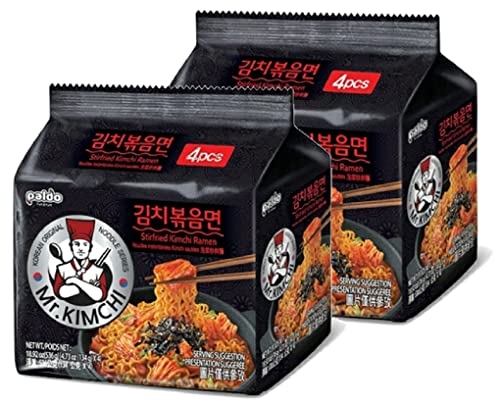 Image of Paldo Fun & Yum Mr. Kimchi Noodles, Original Korean Ramyun, Stirfried Kimchi Ramen, 134 Grams (Pack Of 8)