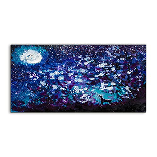 Photo murale lune en verre trempé pour salon et chambre moderne