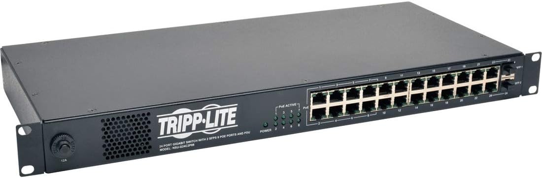 Tripp Lite 24 Port Gigabit Ethernet Switch with 12 Outlet PDU, 2 SFP Ports (NSU-G24C2)